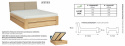 Łóżko bukowe LK187 BOX + Zagłówek tapicerowany Z003