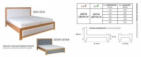 Łóżko bukowe LK114