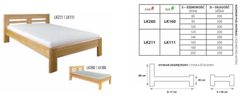 Łóżko bukowe LK160 / LK111