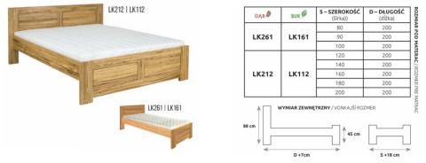 Łóżko bukowe LK161 / LK112