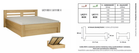 Łóżko bukowe LK111 BOX