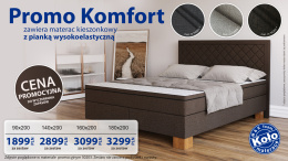 Zestaw Promo Komfort M&K Foam Koło łóżko kontynentalne materac sprężynowy