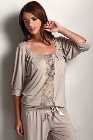 WYPRZEDAŻ! Piżama damska bambusowa Luisa Moretti Serena M Beżowa